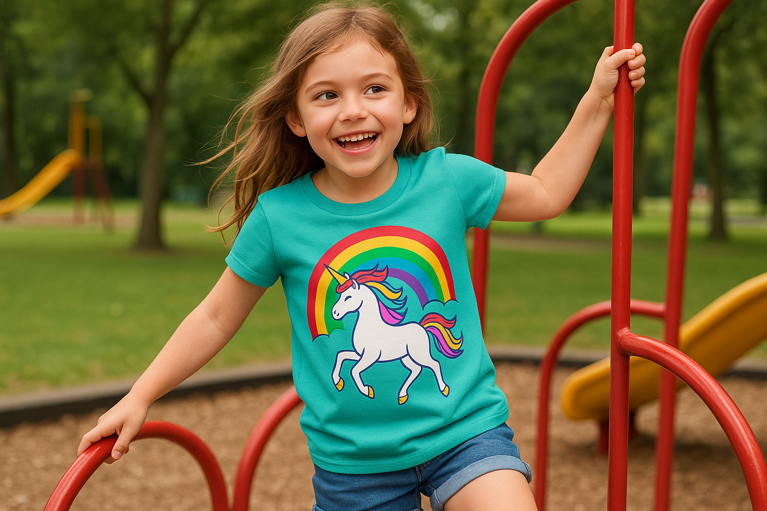 Girls' Casual Graphic T-Shirt - Lifestyle Photo