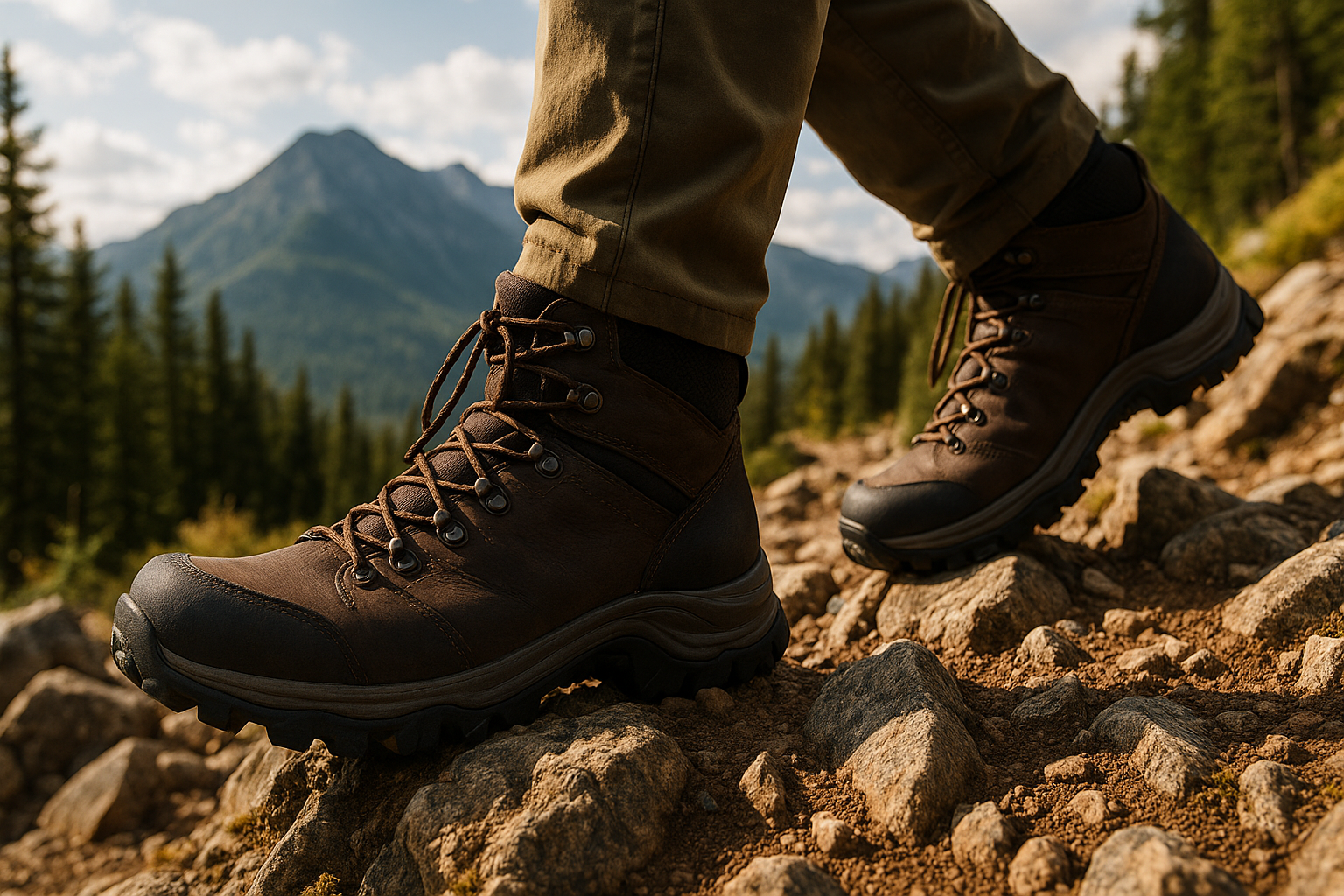 Men's Outdoor Hiking Boots - Lifestyle View