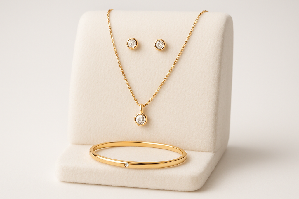 Women's Professional Gold Jewelry Set - Classic Collection