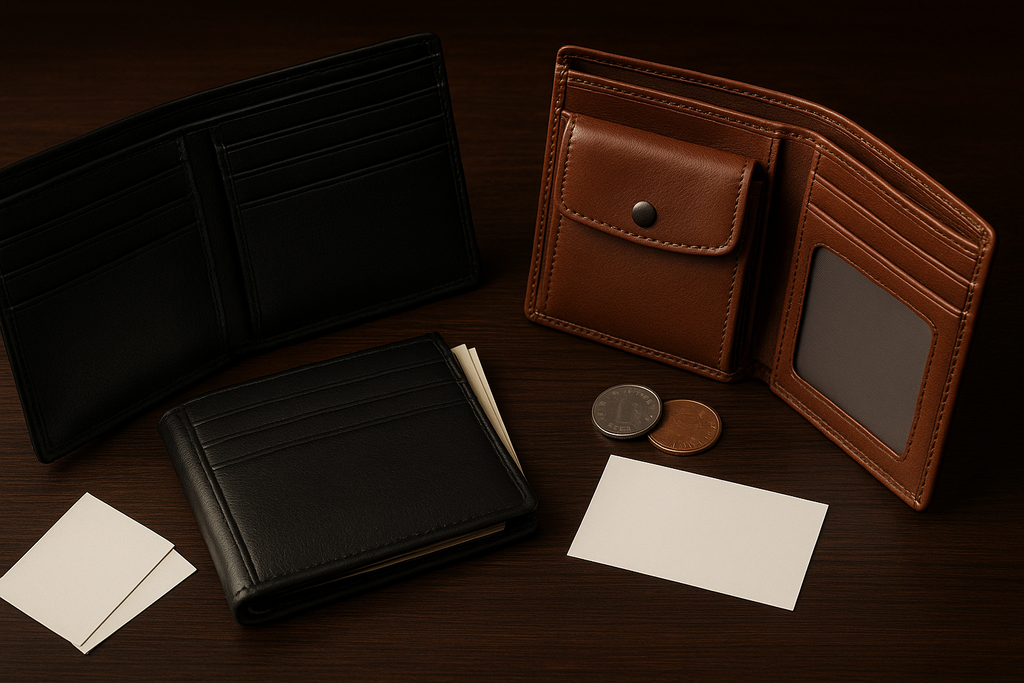 Men's Professional Leather Wallet Collection Display