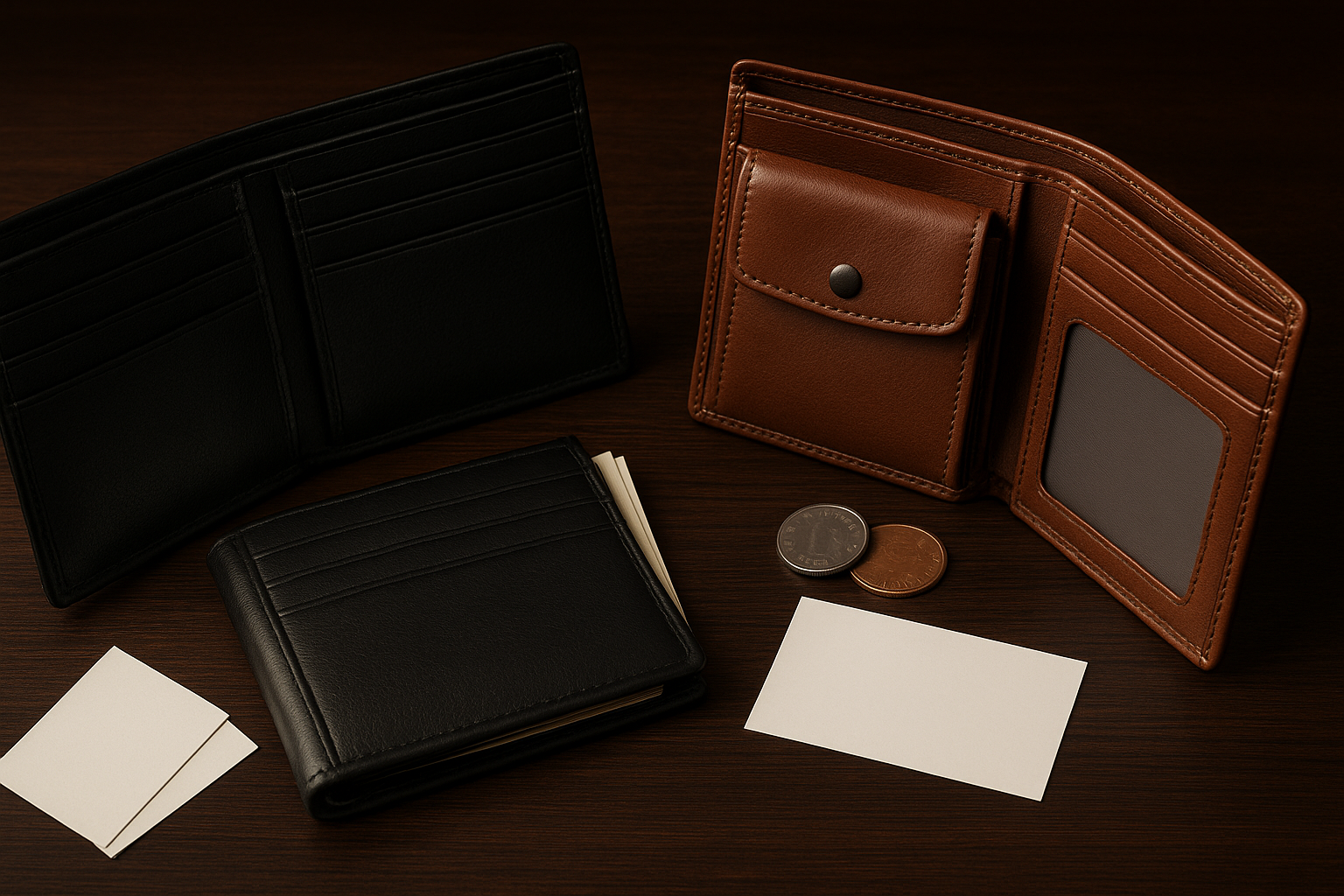 Men's Professional Leather Wallet Collection Display