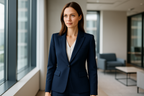 Women's Navy Professional Blazer - Office Setting