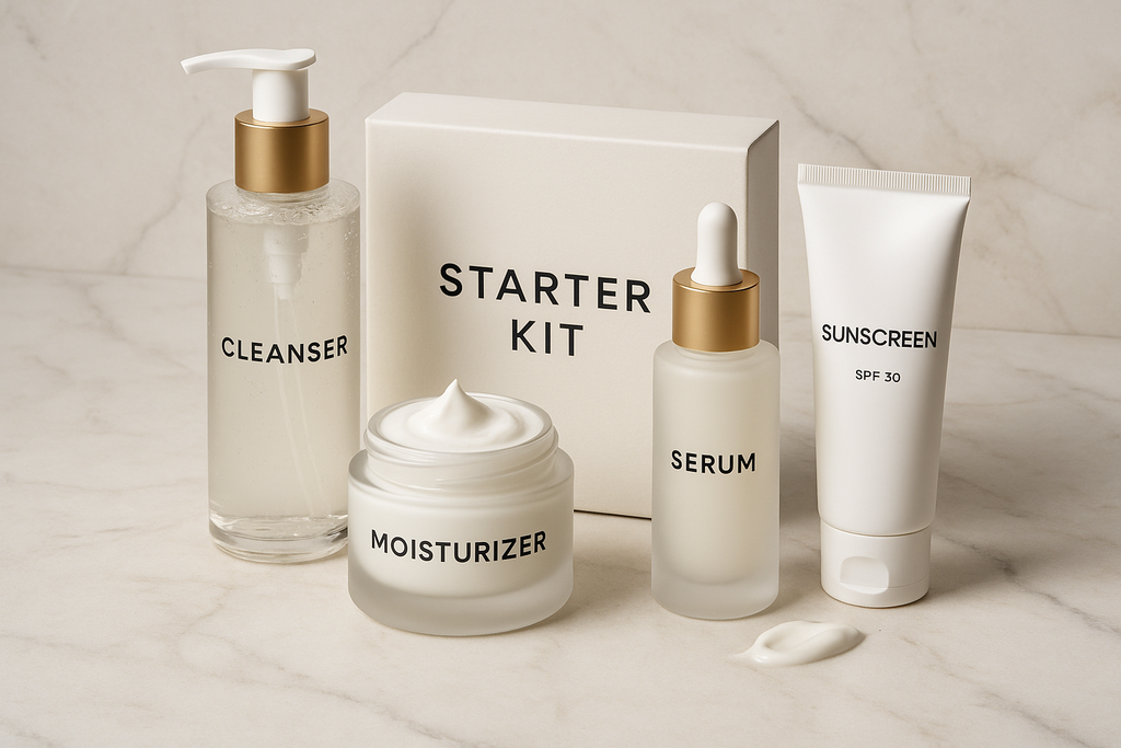 Luxury Skincare Starter Kit Product Display