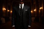 Classic Black Formal Suit - Evening Sophistication
