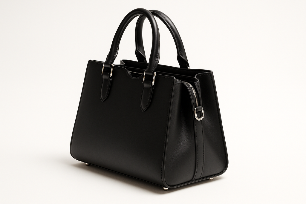 Women's Luxury Black Leather Handbag - Interior View