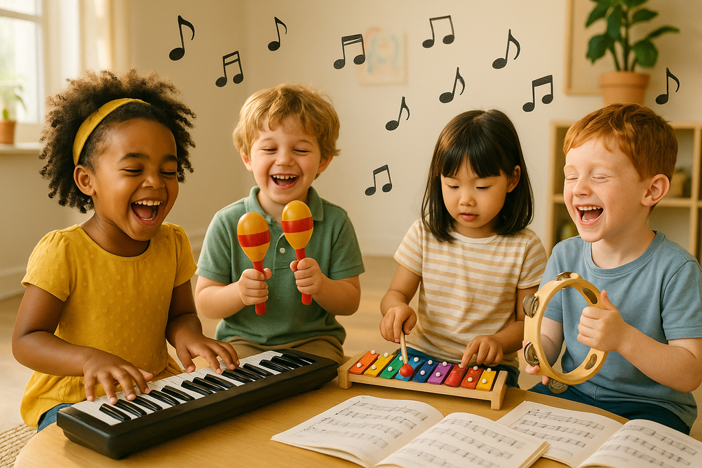 Kids Musical Instruments Learning Set - Children Playing Music