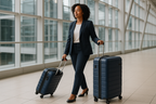 Navy Blue Travel Luggage Set - Lifestyle Shot