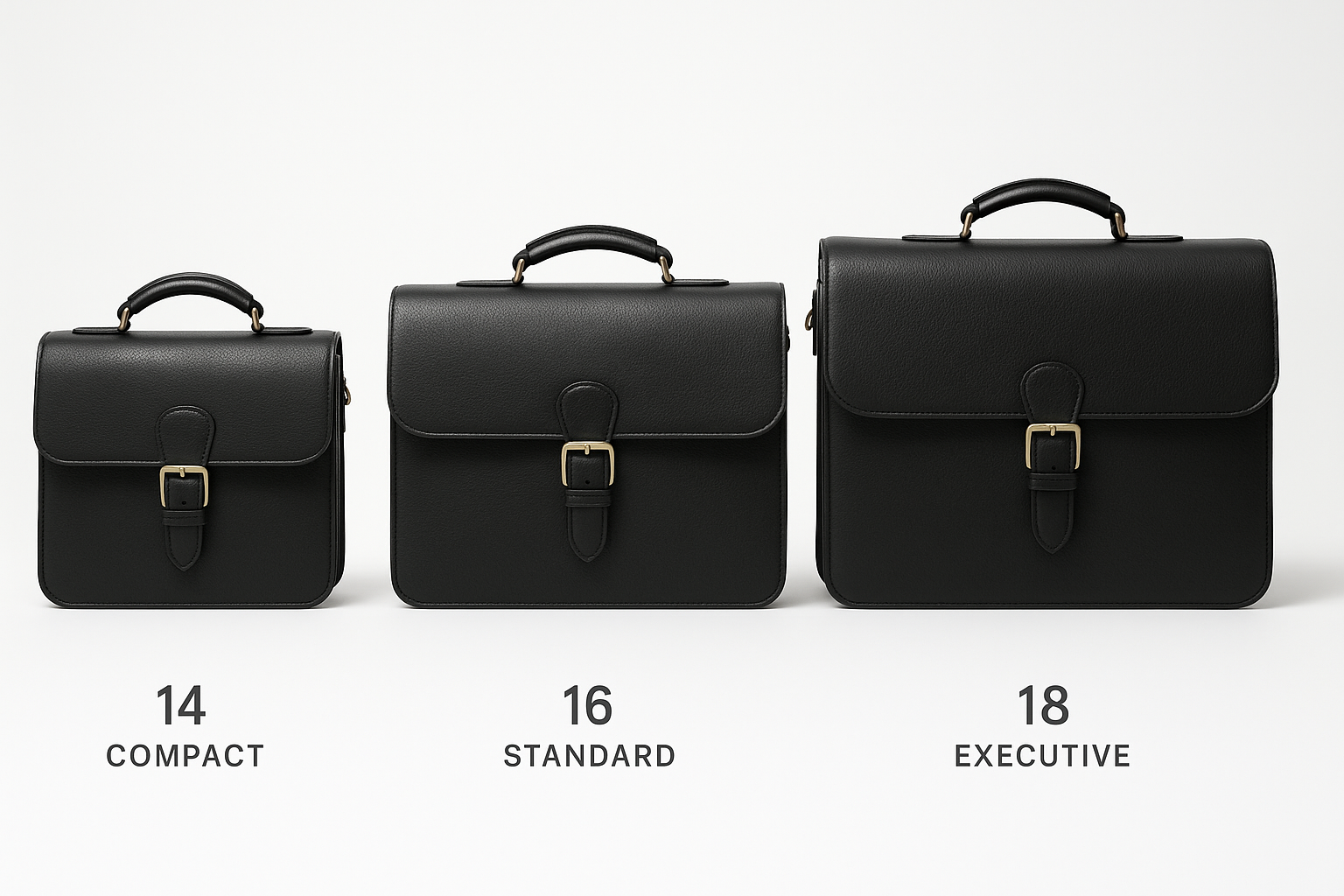 Size Comparison - Compact, Standard & Executive Sizes