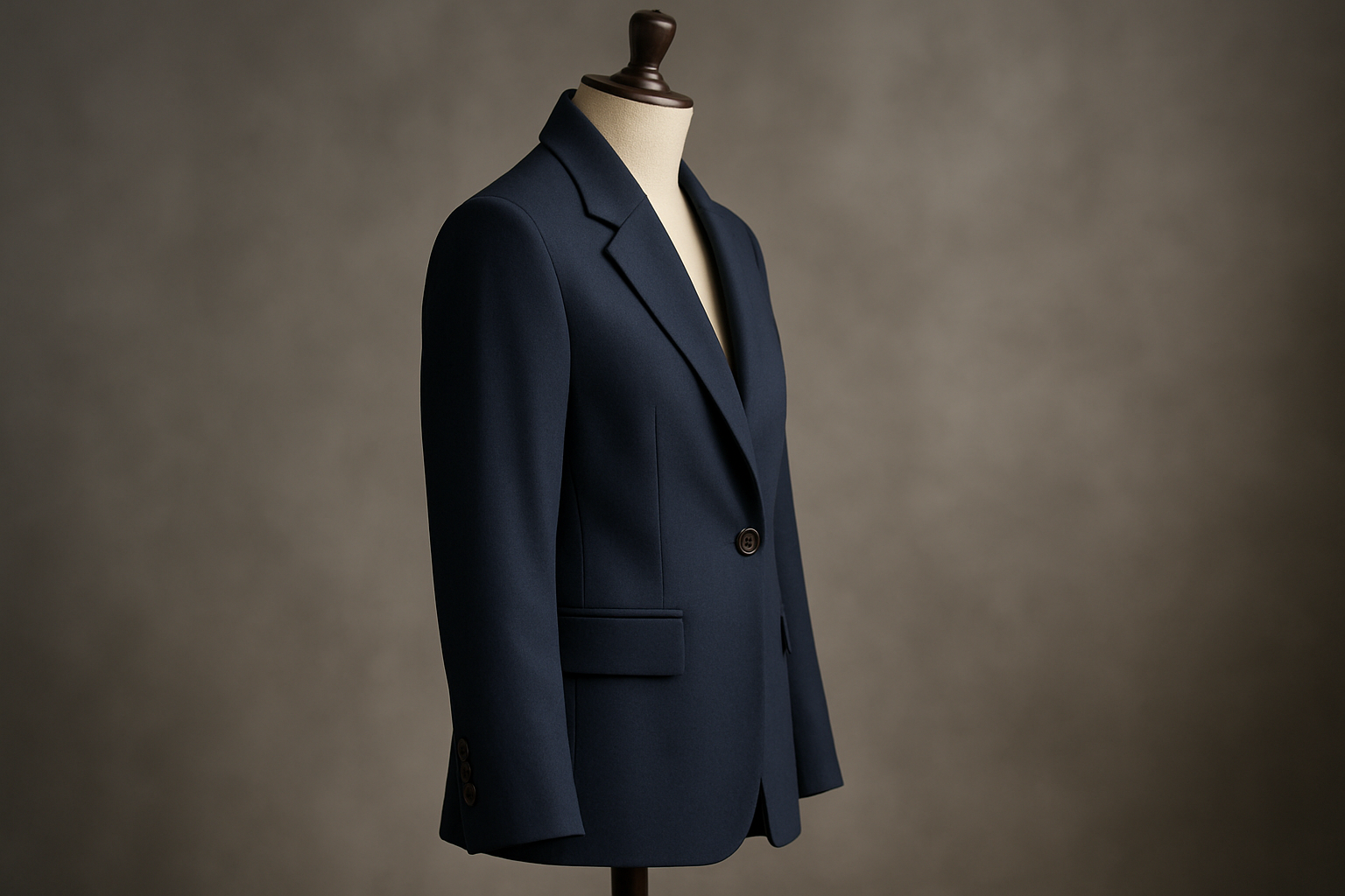 All-Gender Professional Blazer - Navy Blue Side View