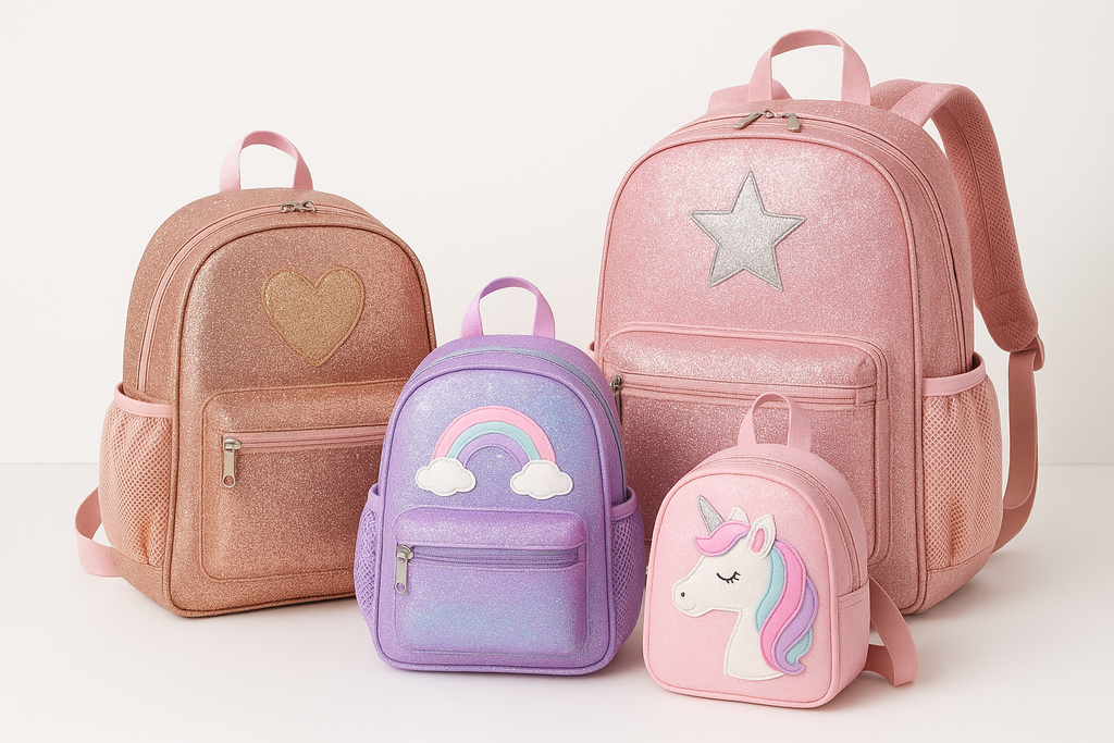 Girls' Sparkly Backpack Collection - Product Display