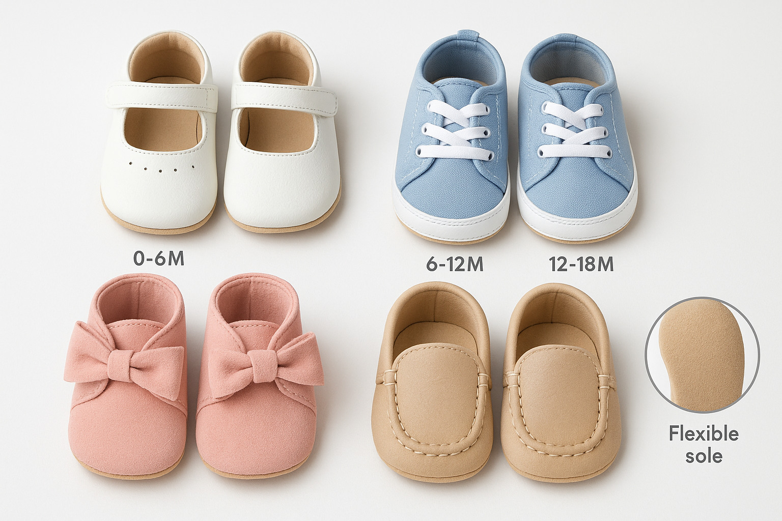 Baby First Steps Soft Sole Shoes - Product Collection