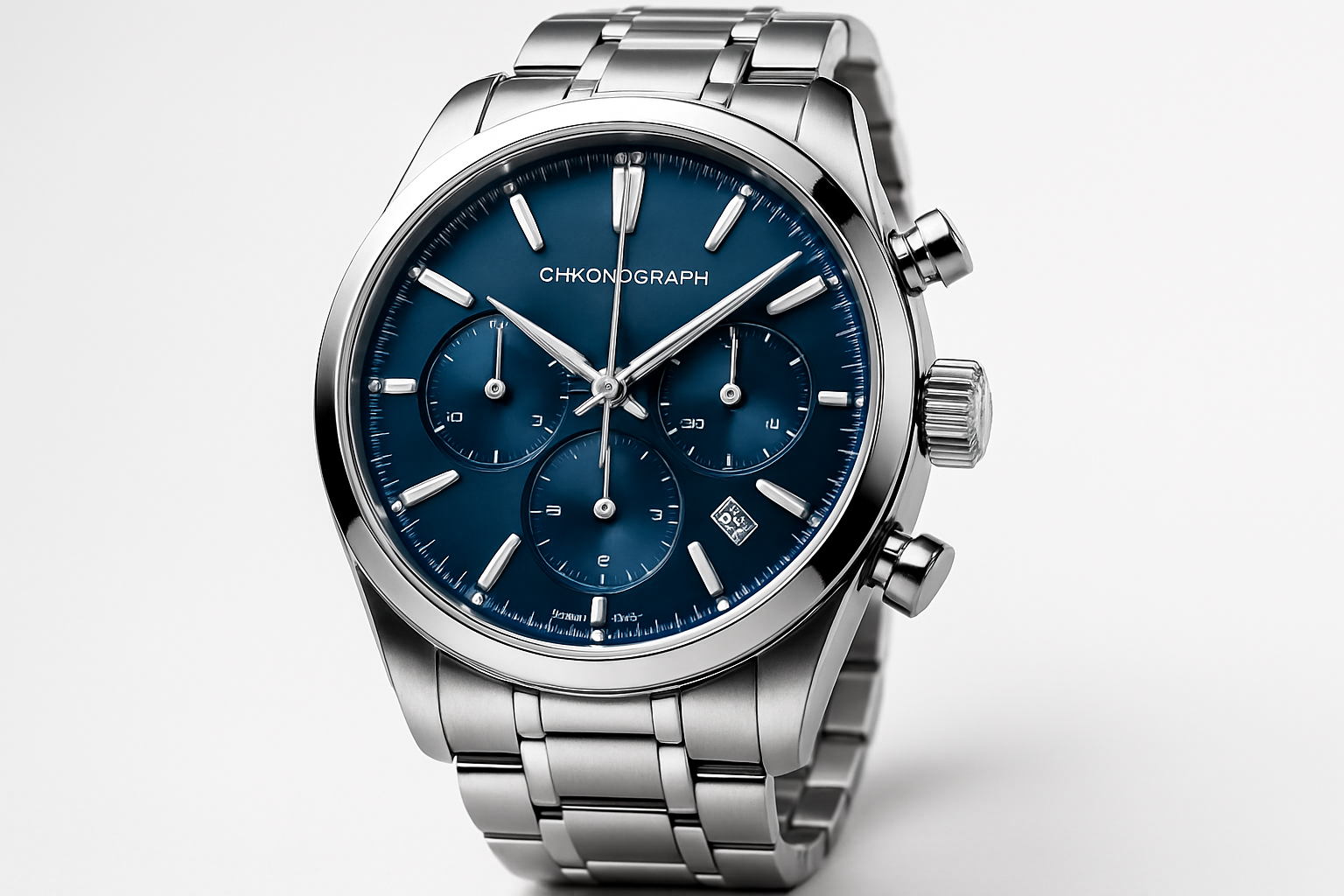 Stainless Steel Blue Dial Steel Bracelet - €1,399