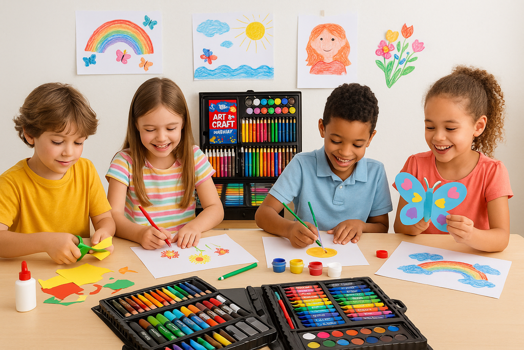 Children Creating Art with Craft Set
