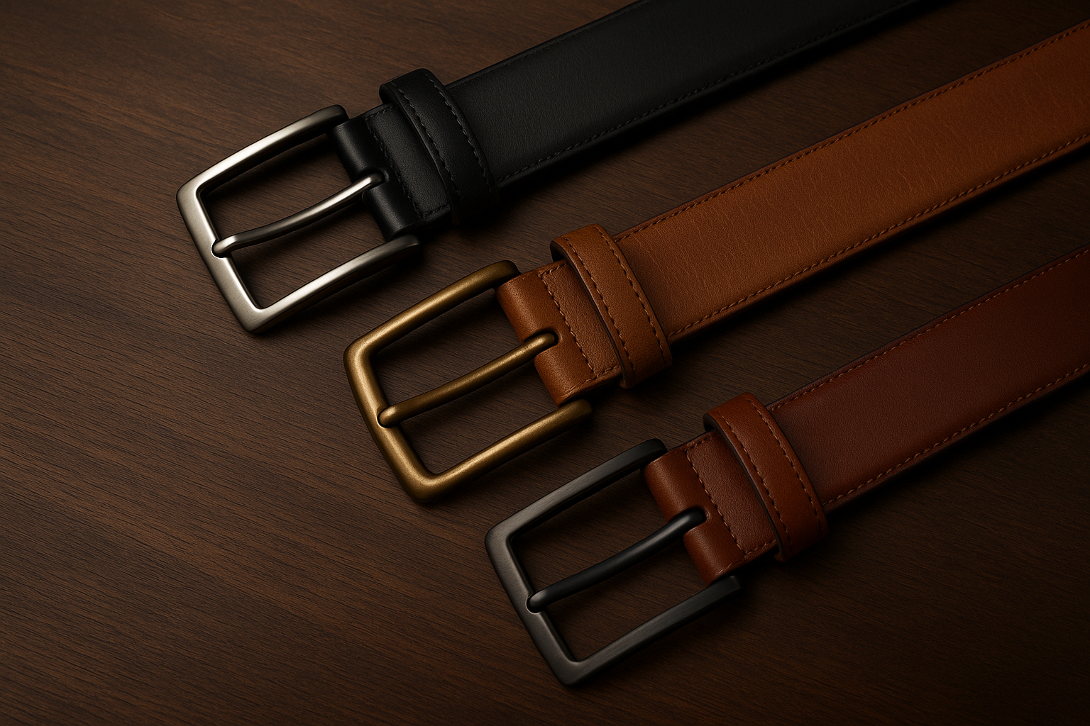 Men's Premium Leather Belt Collection - Product Display