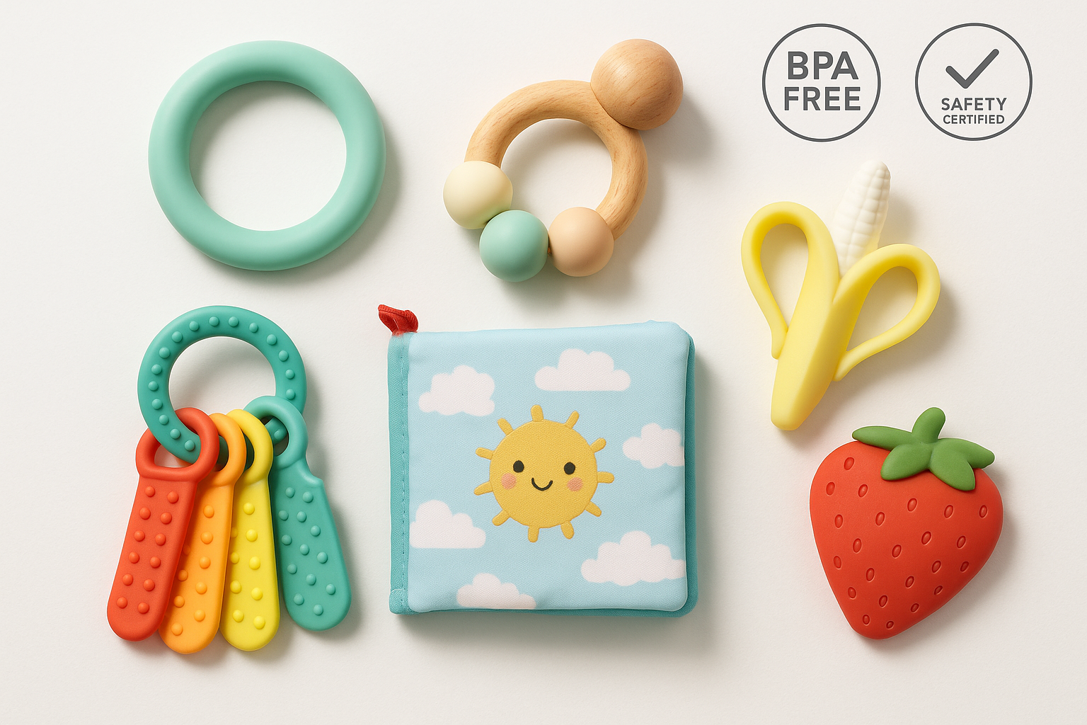Premium Baby Teething Toy Set - Product Photography
