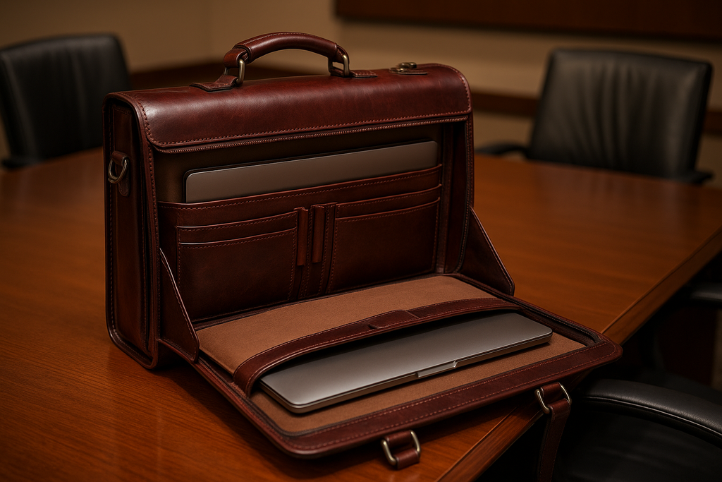 Laptop Executive Briefcase Mahogany 18" - Conference Room