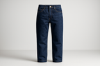 All-Gender Classic Denim Jeans - Dark Blue Front View