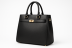 Classic Black Medium Tote - Executive Leather Handbag
