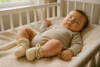Baby Sleeping Peacefully with Soft Booties