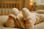 Baby Wearing Soft Mittens Lifestyle Photo