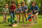 Boys Playing with RC Stunt Cars