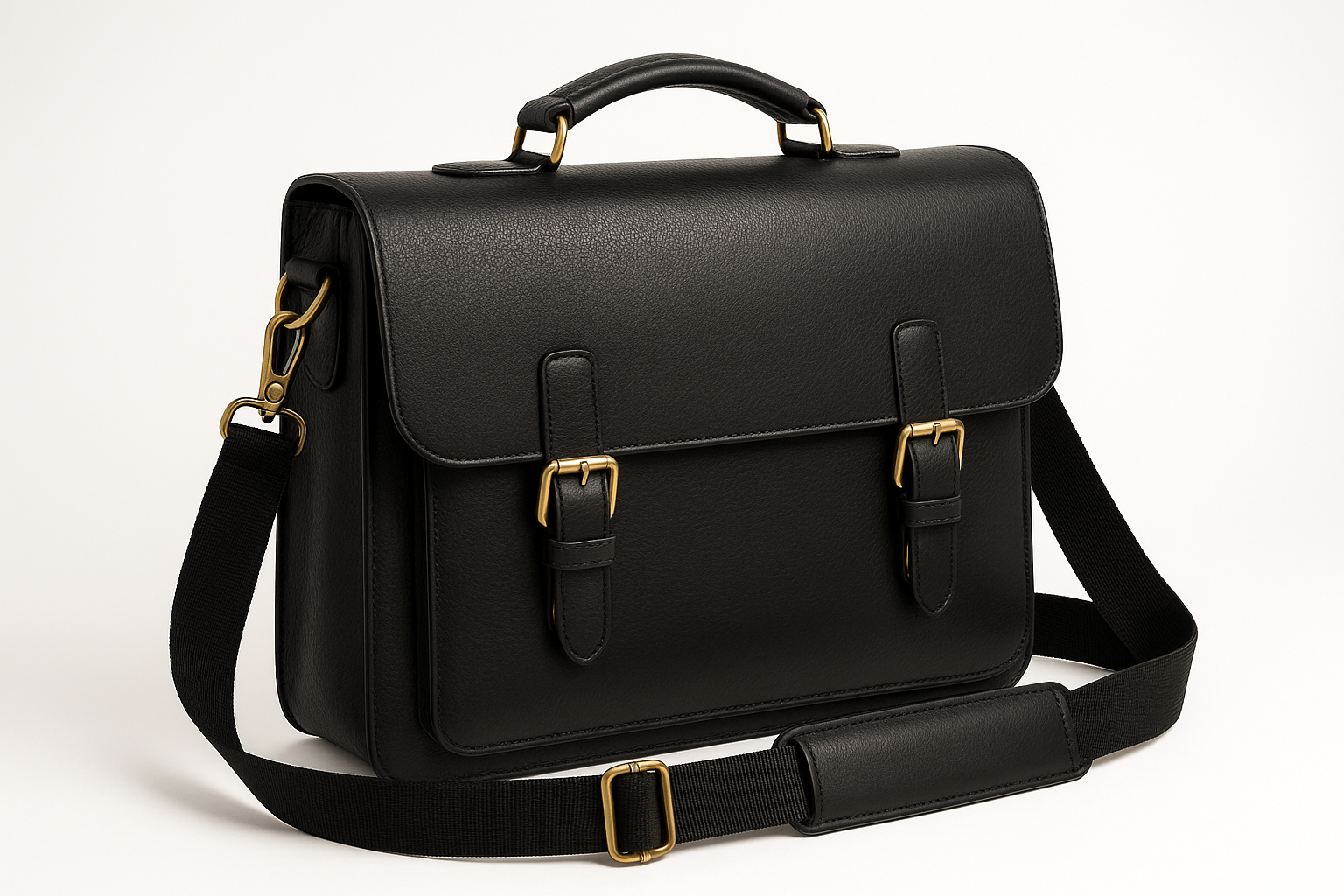 Classic Black Standard 15-inch - Executive Messenger Bag