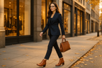 Women's Cognac Ankle Boots - Street Style