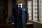 Navy Blue Slim Fit Executive Suit - Professional Style