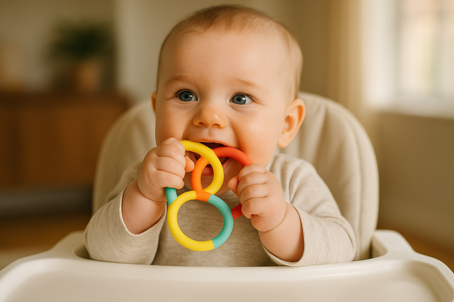 Baby Using Teething Ring - Lifestyle Photo