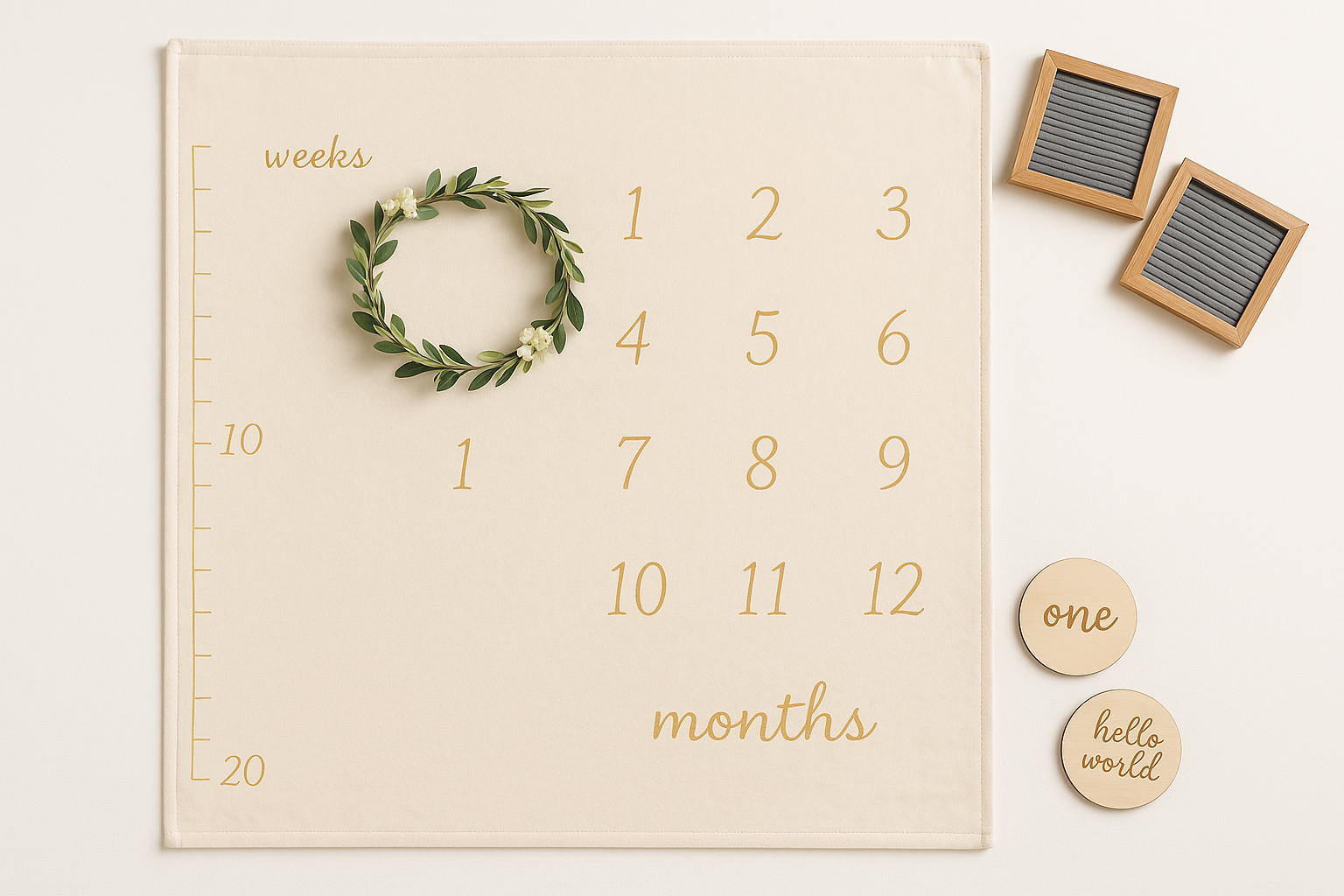 Premium Baby Milestone Blanket Set - Product Photography