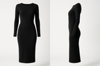 Women's Professional Black Midi Dress - Front View