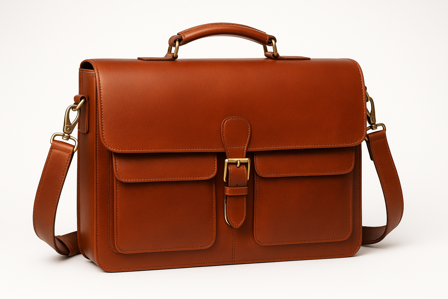 Rich Brown Standard 15-inch Executive Messenger Bag
