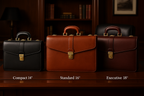Briefcase Size Comparison - All Three Sizes and Colors