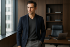 Executive Lifestyle - Charcoal V-Neck Cashmere Sweater