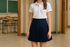 Girls' School Uniform Pleated Skirt - Lifestyle Photo