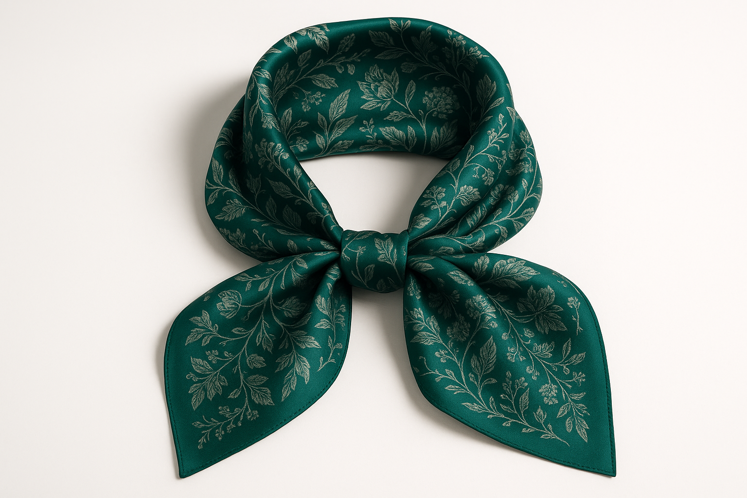 Emerald Green Silk Scarf - Medium Size