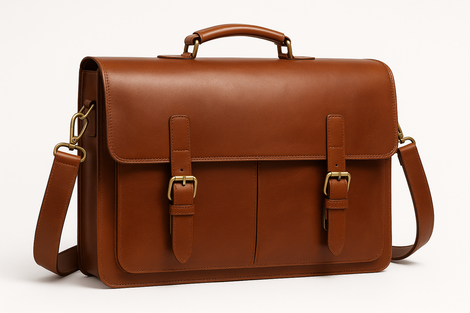 Rich Brown Large 17-inch Executive Messenger Bag