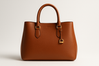 Women's Luxury Leather Handbag - Cognac Brown