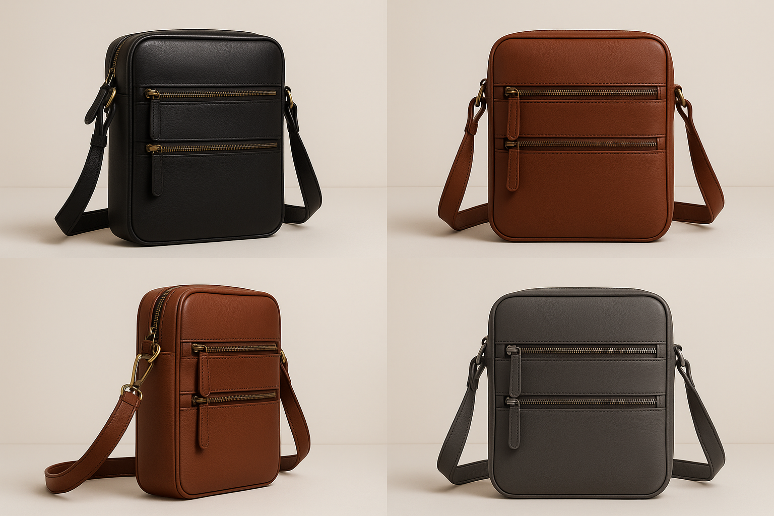Minimalist Leather Crossbody Bag Product Display