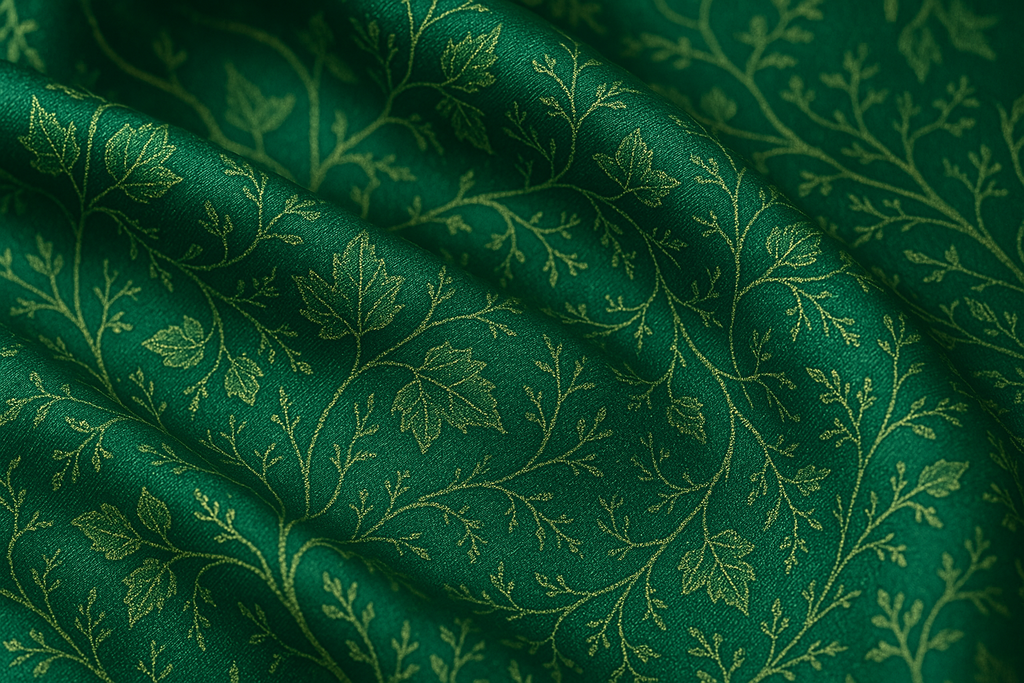 Emerald Green Botanical - Pattern Detail Close-up