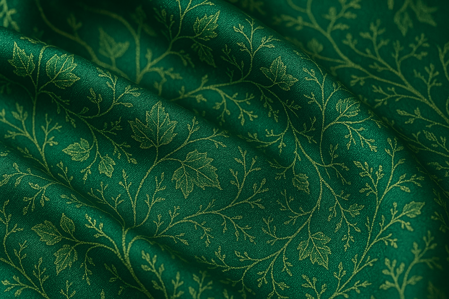 Emerald Green Botanical - Pattern Detail Close-up