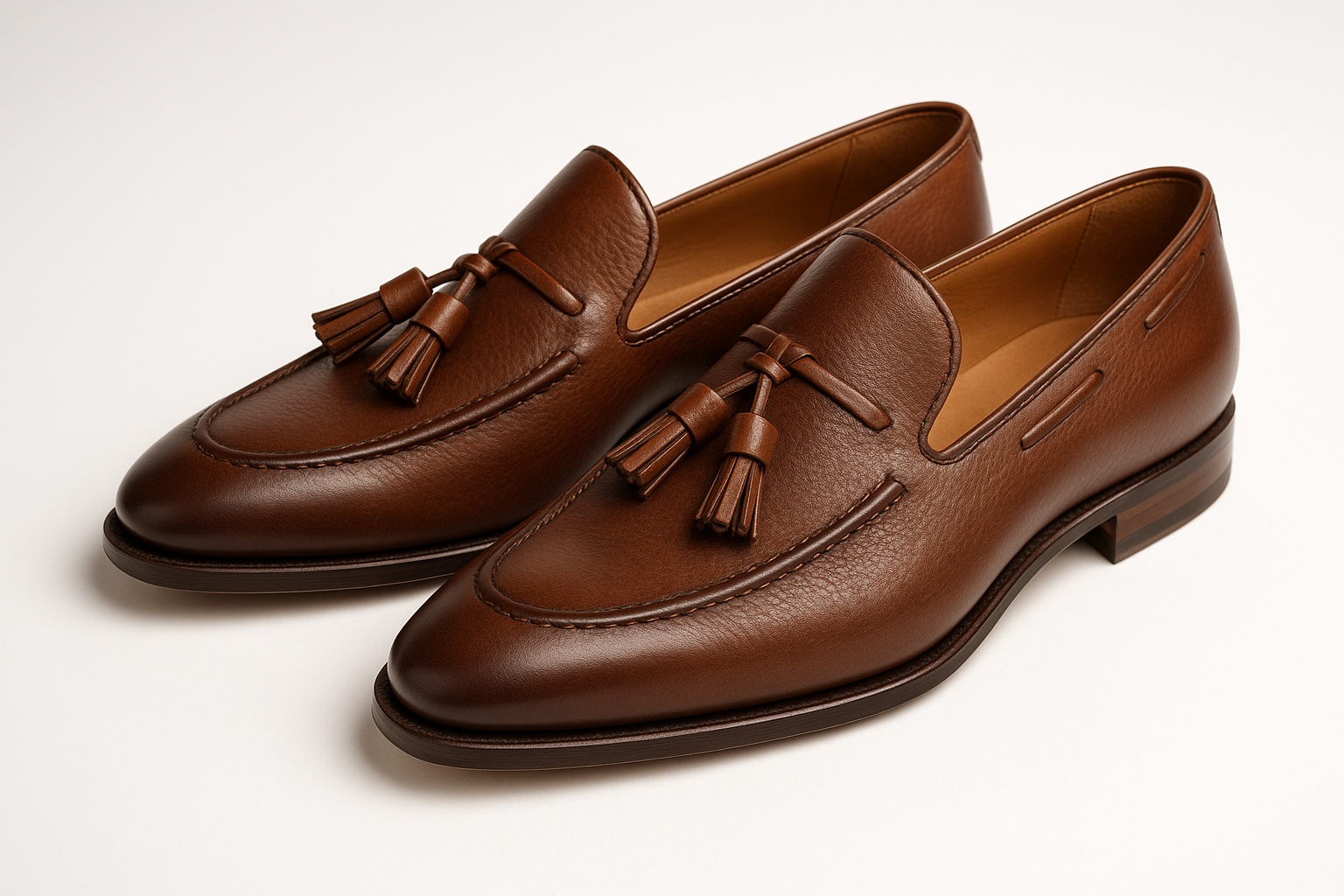 Tassel Loafer Brown Leather - Elegant Slip-On Design