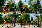 Boys Playing Basketball Training - Lifestyle