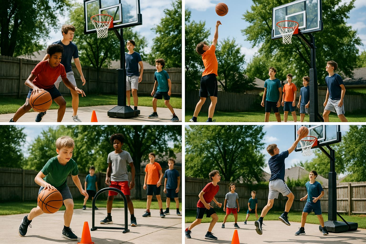 Boys Playing Basketball Training - Lifestyle