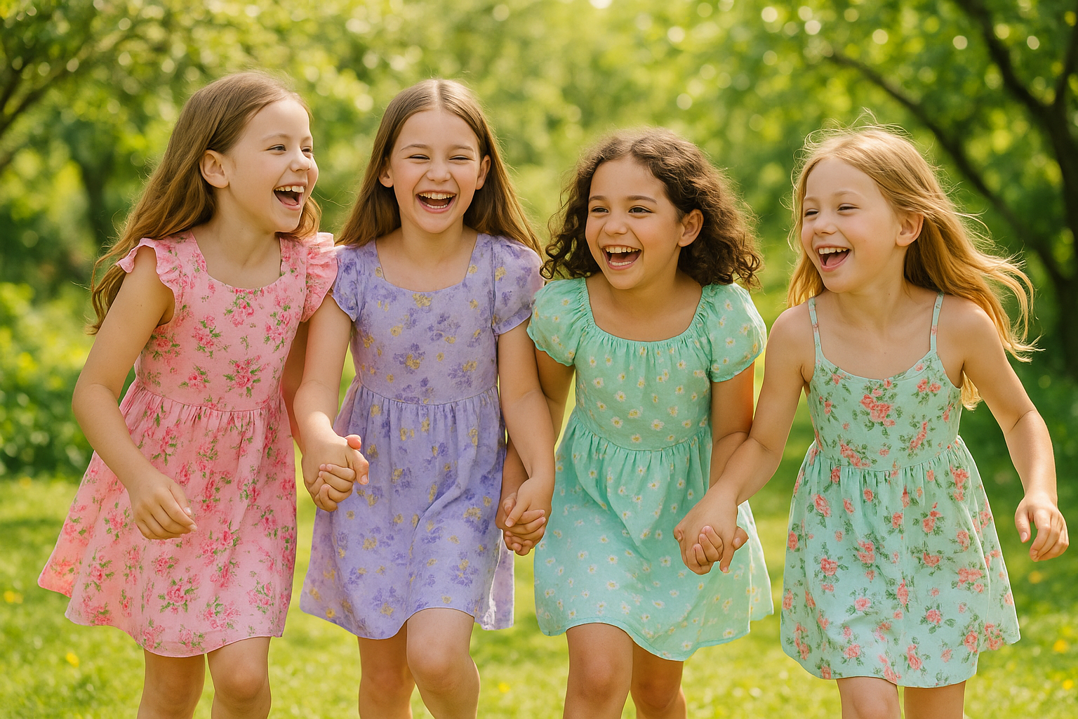 Girls' Floral Summer Dress Collection - Lifestyle