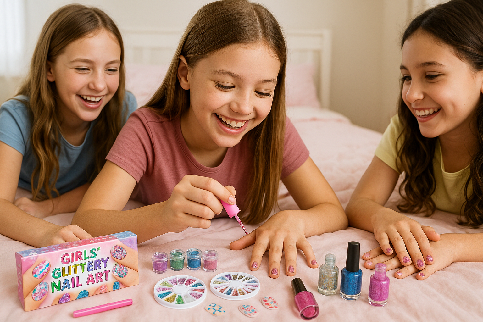 Girls' Glittery Nail Art Kit Collection - Lifestyle Image