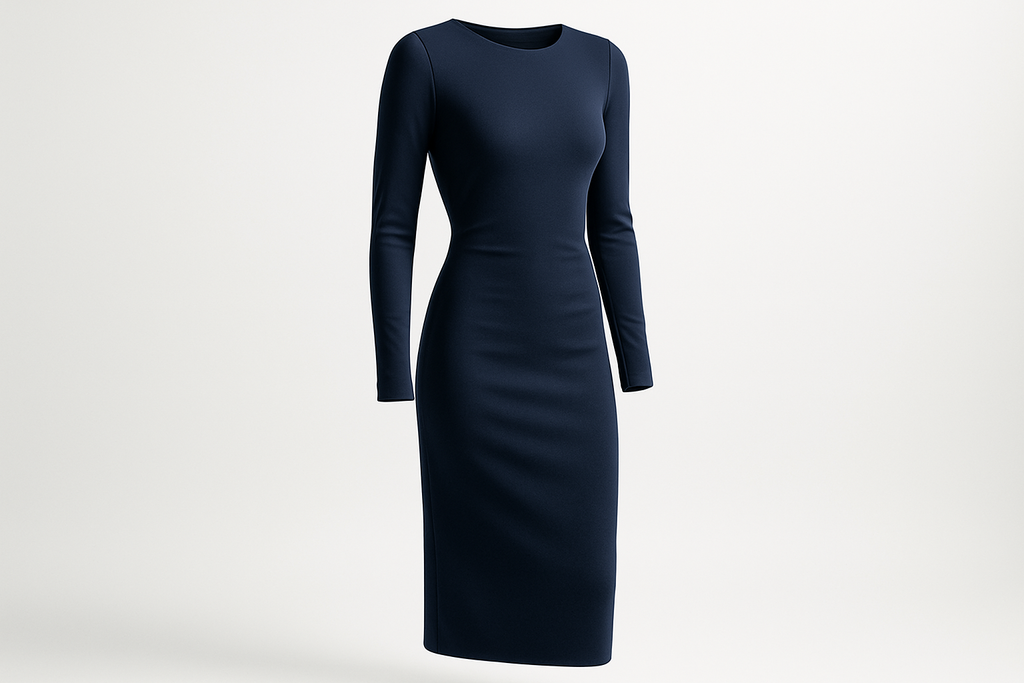 Women's Professional Navy Midi Dress - Side View