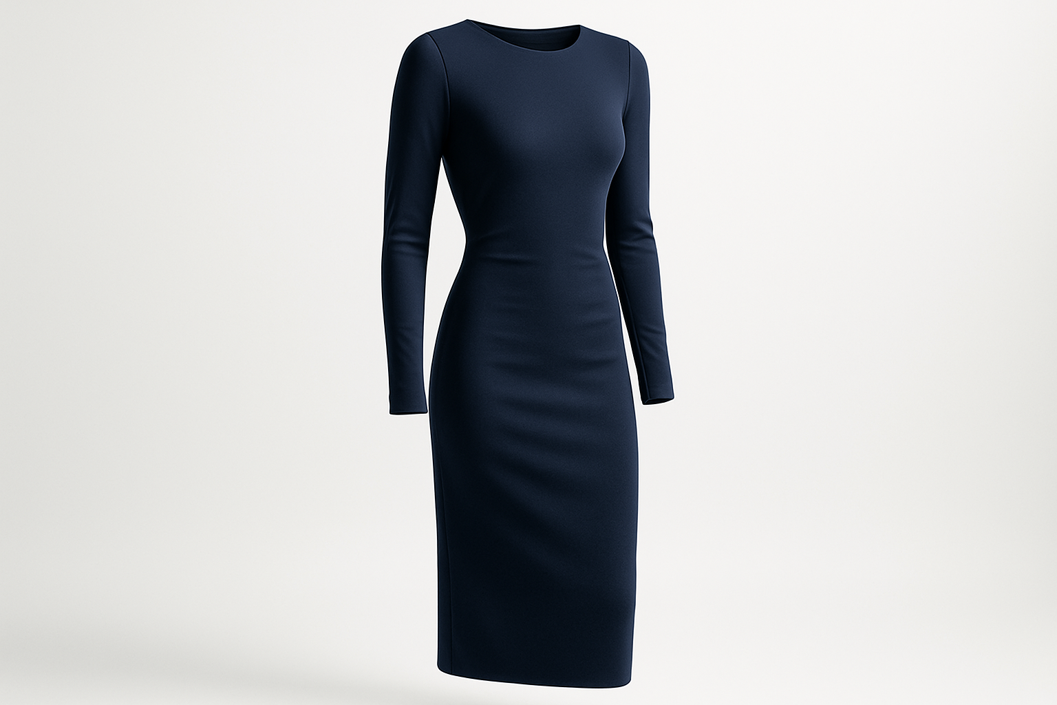 Women's Professional Navy Midi Dress - Side View