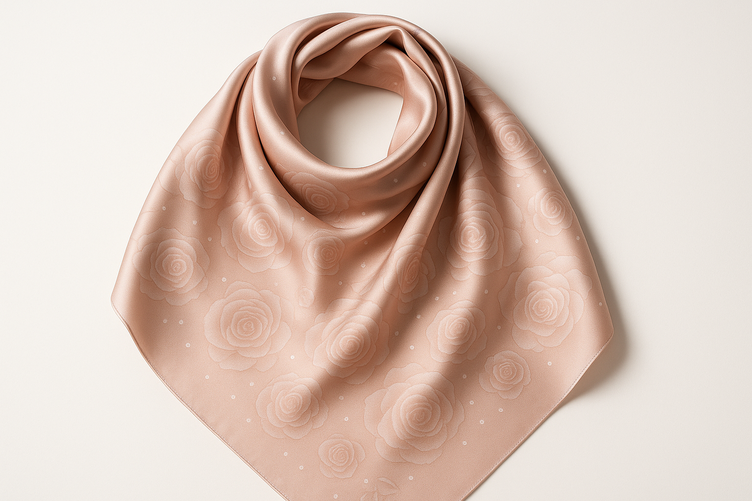 Blush Pink Silk Scarf - Large Size