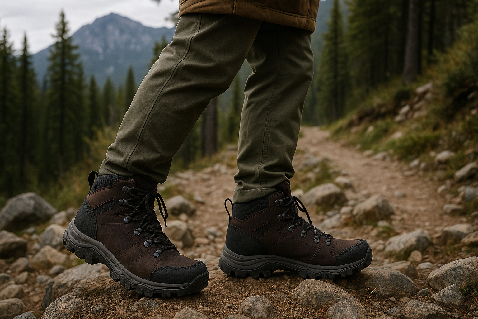All-Gender Waterproof Hiking Boots - Outdoor Adventure Shot